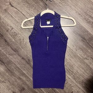 Venus Studded Purple Going Out Top